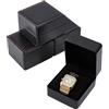 BENECREAT 4 custodia per Orologio In Pelle PU, Scatola Portagioie per Orologio Singolo Da 10x11x7.2cm con Cuscino Interno Rimovibile per Uomo e Donna, Nero