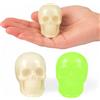 MIJOMA Set di 3 mini teschi decorativi, si illuminano al buio, circa 3,5 x 2,5 x 4,5 cm, accessori decorativi per feste di Halloween