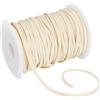 BENECREAT Corda Elastica Piatta Da 50 m per Progetti di Cucito, Cordino con Coulisse Da 5mm con Bobina di Plastica per Perizomi Da Bikini e Accessori per Capelli, Beige
