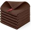 BW&HM Strofinacci in cotone, lavabili, per casa, cucina, stoviglie, set da 6 pezzi, 33 x 33 cm, caffè
