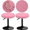 YINGAYOU Copri Sgabello Rotondo 30-40cm Fodera Sgabello Rotondo con Motivo Jacquard a orma di S, Elastici, Morbidi e Confortevoli, Dai Colori Intensi (2, Rosa)