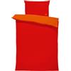 United Colors of Benetton Copripiumino reversibile con bottoni 150/210 cm + lenzuolo in maglia 100/200+30 cm + federa per cuscino 50/70 cm arancione + rosso Rainbow Benetton
