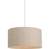 Qazqa combi - Lampada a sospensione con paralume rustico - 1 luce - Ø 500 mm - Grigio - Design I Rustico - Soggiorno I Camera da letto I Sala da Pranzo I Cucina