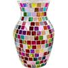 AiiBowy Vaso Vetro, Vasi in Vetro Mosaico, Squisito Vaso Fiori Stile Estetico Moderno, Vasi per Decorazione Casa, Camera da Letto, Cucina, Ufficio, Soggiorno, Desktop, Nozze, Festa (Colorato)