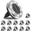 Bowfar 12 pezzi Luci Solari per Esterni, 12 LED Lampade Solare da Terra Bianco Freddo Luci da Giardino, Faretti Sepolta Solari Impermeabili IP65 per Prato, Marciapiede, Patio, Vialetto