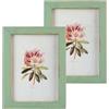 Wuuooei Cornici da Parete e da Tavolo, 2 Pcs Cornice per Foto, Portafoto Shabby Chic 6x4, Cornice Foto con Staffa, Portafoto in Legno Vintage per Decorazione da Tavolo per Ufficio e Caffetteria(Verde)