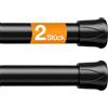 FVONZN 2 aste per tende, senza fori, 42-72 cm, asta telescopica da morsetto, estensibile per finestre, telaio della porta, cucina e armadio (nero)