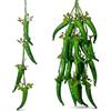 FuyoSegen 5pack Simulazione Artificiale Realistico Verdura Finta Aglio Artificiale Peperoncino Rosso Verdure Finte Appese su Corda Casa Cucina Feste Decorazione da Parete Oggetti di Scena per