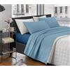 Il Gruppone Passione Casa Completo Letto Lenzuola Matrimoniale,100% Cotone, Set letto, Lenzuolo Sopra, Sotto e Federe 2 Piazze - Blu chiaro