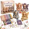 Generic Collezione fai da te per patchwork con fatine, divertente kit da cucito per patchwork, 4 fatine dei fiori alate fatte a mano per artigiani principianti, regalo creativo fai da te per gli amanti del