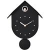 I-TOTAL® - Orologio a Cucù Colorato da Parete con Uccellino - Design Moderno, Orologio Decorativo per Casa, Cucina e Cameretta (NERO)