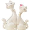 Whbbbj Statua di coppia di gatti in ceramica da 2 pezzi, ornamenti di gatti innamorati, statuette di gatti minimaliste moderne, artigianato artistico con animali, centrotavola for la decor(White)