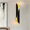TZSMUM LED oro lampada da parete spirale interno soggiorno applique da parete lampada da comodino camera da letto luce semplice moderna in alluminio E27 su E giù luci da parete spirale aerodinamica (Nero)