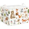 Clastyle Cesto Portabiancheria Animali Bosco Cestino Portaoggetti Foglie Cesta Biancheria Genitori per Organizzare Giocattoli Vestiti, Orso, 40x30x30 cm