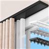 Generic Binario per Tende A Doppia Fila Binario Tende Soffitto Scorrevole Ultra-Smooth con Rulli Silenziosi per Stanze Camper Tende da Doccia Camere da Letto E Finestre(Nero,1.0m)