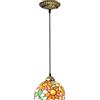 BOTOWI Lampada a Sospensione Girasole in Stile Tiffany con Paralume in Vetro colorato da 8 Pollici, Luci Europee dell'isola della Cucina dell'Annata Lampadario Pastorale a Soffitto,1 Light