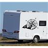 Grafic Adesivi Rosa dei Venti per Camper Montagne Vinile Decalcomanie Set Camper Van Caravan roulotte Auto Kit Completo di 2 Adesivi per Camper fuoristada Auto (CM 35X25 (Piccolo))