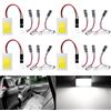 QAUBEN 4-pacchetto super bianco COB 18-SMD LED pannello lampada a cupola auto auto lettura tetto soffitto in alluminio lampada a cupola interna con adattatore BA9S, adattatore T10, adattatore Festoon