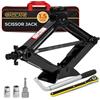 GADLANE Kit cric a forbice da 1,5 tonnellate, portatile, resistente, con adattatore per trapano a bussola, chiave allungabile, cricchetto per sollevare facilmente auto/SUV/berline, borsa per riporre