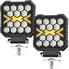 Behogan 2 fari da lavoro a LED, 4 pollici, quadrati, per fuoristrada, IP68, impermeabili, per trecker escavatore SUV, UTV, ATV