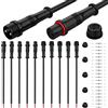 HAAMNING7 Set di 5 cavi di collegamento LED a 2 pin impermeabili - Spina maschio e femmina (piccole dimensioni) con filo 24AWG da 0,2 mm², cavo di prolunga IP67 da 20 cm per auto, camion, barca