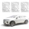 Roucerlin 3 teli di copertura per auto in plastica, 4,8 x 7,5 m, con elastico, trasparente, impermeabile, usa e getta, per interni ed esterni, protezione completa per pioggia e polvere