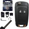 KONIKON Guscio di ricambio per chiave a distanza con 2 tasti + chiave vergine + batteria compatibile per Opel Meriva Astra J Insignia A Adam Corsa E Cascada Mokka Grandland Zafira C