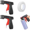 QAWSAF 2 bombolette spray, impugnatura per pistola a spruzzo, supporto per bombolette spray, con nastro adesivo, bombolette spray, adatte per il fai da te, mobili fai da te, indicazioni locali (nero rosso)