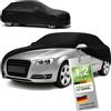 WALSER Premium Telo Copriauto da Interno Stretch Plus - Elasticizzato e Antipolvere, Morbido per Uso Interno, Copertura Protettiva per Auto Station Wagon, Misura 4, Nero