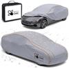 Brico Chic Telo Antigrandine Auto Taglia XL, Imbottitura 6mm, Copriauto Esterno Impermeabile e Antigraffio, Tessuto Anti-UV, Cinghie Antivento, 540x178x120 cm, 4 Stagioni, Grigio