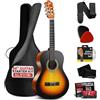Pyle Chitarra acustica ½, misura junior, set per principianti dai 6 anni in su, a forma di goccia, opaca, con custodia, tracolla, plettri, corde e panno per la pulizia