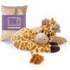 Habibi Plush Premium - Cuscino cervicale a forma di giraffa con cuscino termico riscaldabile nel forno a microonde