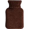 MIJOMA Borsa dell'acqua calda da 0,5 l, con rivestimento in maglia morbida, piccola borsa dell'acqua calda in gomma con custodia in ciniglia, ideale per pancia, schiena e bambini, calore naturale per