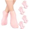 SULPO Calzini idratanti per talloni, in gel, con crema, per pelle secca e cura dei talloni, morbidi, lavabili, rosa, 4 paia