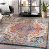 Livabliss Surya Rabat Tappeto Vintage per Soggiorno, Corridoio, Cucina - Orientale, Classico, Facile Manutenzione Pelo Corto, Grande 160x230 cm - Fucsia, Arancione, Giallo, Blu Turchese