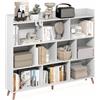 Furinno CLAUDE libreria a 10 cubi in stile mid-century, libreria, organizzatore con gambe in legno, per soggiorno, camera da letto, ufficio in casa, bianco