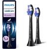 Philips Sonicare S2 Sensitive, Testine di ricambio originali, nero, confezione da 2, HX6052/88