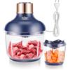 Bear Doppia Tazza Tritatrice Domestica Elettrica per Carne e Verdure - Macchina Alimentare Complementare Multifunzione per Bambini - Frullatore Piccolo