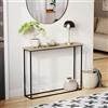 Vida Designs Tavolo consolle con gambe in metallo, rovere e nero