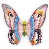 SICILIA BEDDA CAPACI Farfalla Multicolore in Pregiata Ceramica Siciliana, Decoro e Colore Casuale, Varie opzioni Dimensione (1Unità) - h 21 cm x L 23 cm
