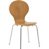 CLP Sedia Impilabile Diego I Comoda Sedia Da Pranzo I Struttura In Metallo, Seduta In Legno I Design Ergonomico Salvaspazio | Colore quercia