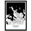 Nacnic Poster Mappa di Reykjavik - Islanda. Fogli Città del Nord Europa, con Mari e fiumi, in Colore Nero. Formato A4