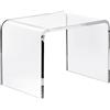 IGTOPS Tavolo trasparente in acrilico, 32 x 23 x 23 cm, spessore 10 mm, tavolino a forma di U con bordi arrotondati, sgabello in acrilico trasparente ispessito per gambe da raso, colore: trasparente