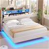 AOGLLATI Letto Matrimoniale con Contenitore 160x200 cm, Struttura Letto