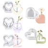 Mocifa 5 Pezzi Stampi Vasi Silicone Cuore con Provette Stampo Vaso per Resina Epossidica a Forma di Cuore per Piante Idroponiche Fai da Te Decorazioni per l'Ufficio e la Casa