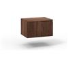 AQA DESIGN base portalavabo con top 1 cestone, sotto lavabo da bagno frontale in MDF cannettato, mobile sottolavabo, top di copertura, nr1 cassetto con scorrimento e - Rovere - 60x45x37 cm