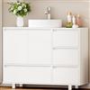 ANWBROAD Mobile Sottolavabo per Bagno, 4 Cassetti, 2 Ante, Lavabo con Piedini, Moderno,90 x 30 x 64,5 cm, Bianco SSC002W