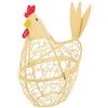 Generic Cesto portauova a forma di gallina, pratico portauova, stabile, per uova di Pasqua, in filo di ferro, colore giallo