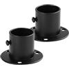 Tofficu Staffa per Tende in Acciaio Inox 304 Nero 2 Pezzi, Base Robusta e Facile da Installare, Supporto per Bastone da Interno per Tende e Asciugamani