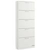 HM hemax HOME DESIGN HEMAX Scarpiera Salvaspazio Slim 5 Ante a Ribalta per Ingresso - Bianco